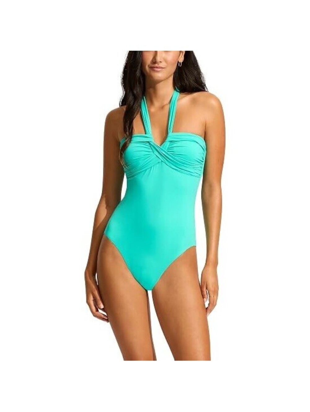 Seafolly Australia Womens Halter Plunge One Piece Swimsuit